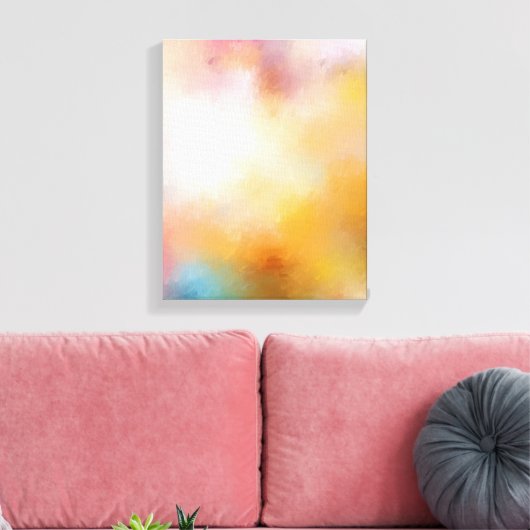 Moderne, kleurrijke Abstracte Art Red Yellow Blue  Canvas Afdruk (Insitu (Woonkamer))