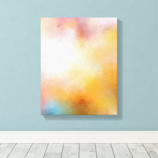 Moderne, kleurrijke Abstracte Art Red Yellow Blue  Canvas Afdruk (Insitu (Houten vloer))