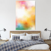 Moderne, kleurrijke Abstracte Art Red Yellow Blue  Canvas Afdruk (Insitu (Slaapkamer))