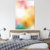 Moderne, kleurrijke Abstracte Art Red Yellow Blue Canvas Afdruk (Insitu (Slaapkamer))