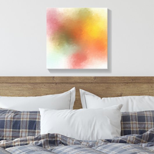 Moderne, kleurrijke Abstracte Art Red Yellow Blue Canvas Afdruk (Insitu (Slaapkamer))