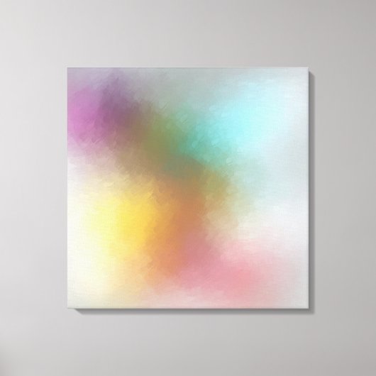 Moderne, kleurrijke Abstracte Art Red Yellow Blue Canvas Afdruk (Voorkant)