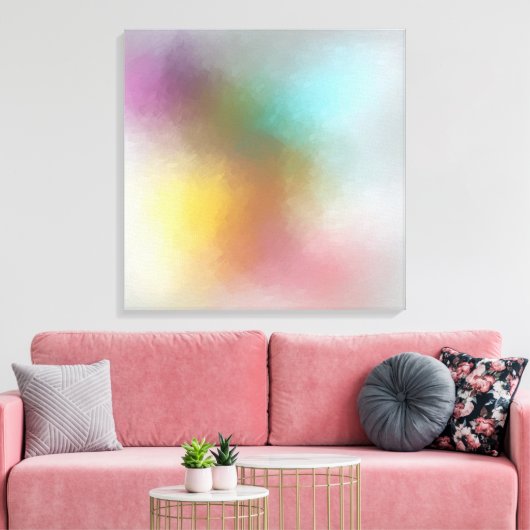 Moderne, kleurrijke Abstracte Art Red Yellow Blue Canvas Afdruk (Insitu (Woonkamer))