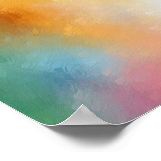 Moderne, kleurrijke Abstracte Art Red Yellow Blue Poster (Hoek)