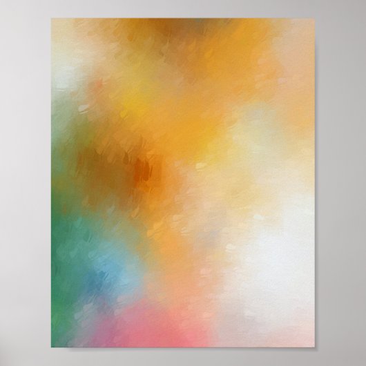 Moderne, kleurrijke Abstracte Art Red Yellow Blue Poster (Voorkant)