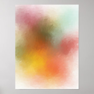 Moderne, kleurrijke Abstracte Art Red Yellow Trend Poster