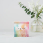 Moderne, kleurrijke Abstracte Art Sjabloon Trendy Vierkante Visitekaartje (Staand voorkant)