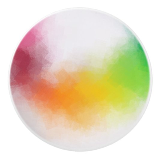 Moderne, kleurrijke Abstracte Art Trendy Sjabloon Keramische Knop (Voorkant)