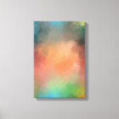 Moderne, kleurrijke Abstracte Art Yellow Blue Gree Canvas Afdruk (Voorkant)