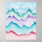 Moderne Kleurrijke Abstracte Bergen Poster (Voorkant)