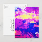 Moderne, kleurrijke Abstracte blauwe Paarse Waterv Briefkaart (Voorkant / Achterkant)