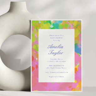 Moderne Kleurrijke Abstracte Chic Baby Shower Kaart