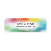 Moderne, kleurrijke Abstracte Elegant Trendy Sjabl Etiket (Voorkant)