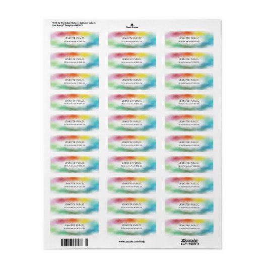 Moderne, kleurrijke Abstracte Elegant Trendy Sjabl Etiket (Full Sheet)