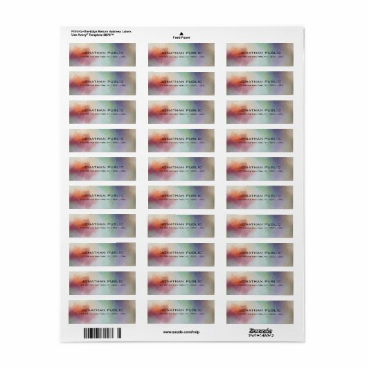 Moderne, kleurrijke Abstracte elegante Sjabloon op Etiket (Full Sheet)