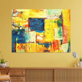 Moderne Kleurrijke Abstracte Expressie Canvas Afdruk