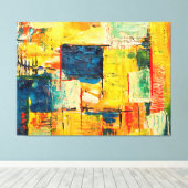 Moderne Kleurrijke Abstracte Expressie Canvas Afdruk (Insitu (Houten vloer))