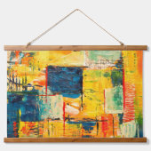 Moderne Kleurrijke Abstracte Expressie Hangend Wandkleed (Voorkant)