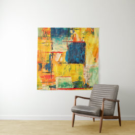 Moderne Kleurrijke Abstracte Expressie Wandkleed