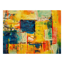 Moderne Kleurrijke Abstracte Expressieposter Perfect Poster