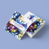 Moderne, kleurrijke Abstracte Fluid Art Vierkante Visitekaartje