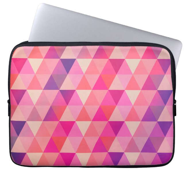 Moderne, kleurrijke Abstracte geometrische patrone Laptop Sleeve (Voorkant)