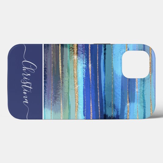 Moderne, kleurrijke Abstracte glitter Sparkle Case-Mate iPhone Case (Achterkant (horizontaal))