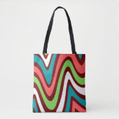 Moderne , kleurrijke abstracte golven tote bag (Voorkant)