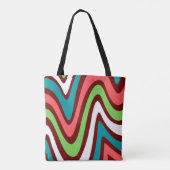 Moderne , kleurrijke abstracte golven tote bag (Achterkant)