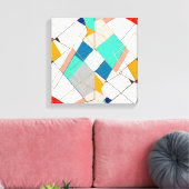 Moderne, kleurrijke Abstracte gouden geometrische  Canvas Afdruk (Insitu (Woonkamer))