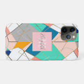 Moderne, kleurrijke Abstracte gouden geometrische Case-Mate iPhone Case (Achterkant (horizontaal))