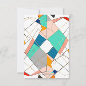 Moderne, kleurrijke Abstracte gouden geometrische  Kaart (Achterkant)