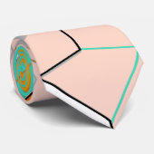 Moderne, kleurrijke Abstracte gouden geometrische  Stropdas (Opgerold)