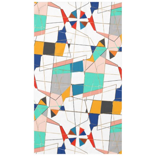 Moderne, kleurrijke Abstracte gouden geometrische Tafelkleed (Voorkant)