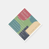 Moderne, kleurrijke Abstracte Groovy Facts Weddens Servet (Hoek)