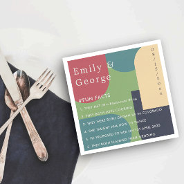 Moderne, kleurrijke Abstracte Groovy Facts Weddens Servet