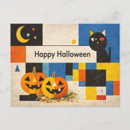 Moderne Kleurrijke Abstracte Halloween Feestdagenkaart