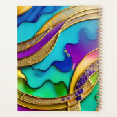 Moderne kleurrijke Abstracte juwelen en goudmonogr Planner (Achterkant)