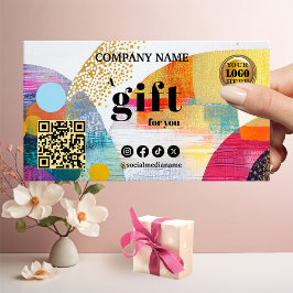 Moderne Kleurrijke Abstracte Kunst Cadeaubon Kortingskaartje