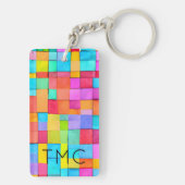 Moderne kleurrijke Abstracte kunst INITIALEN Fun A Sleutelhanger (achterkant)