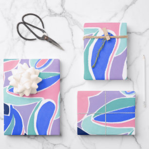 Moderne Kleurrijke Abstracte Kunst Inpakpapier Vel