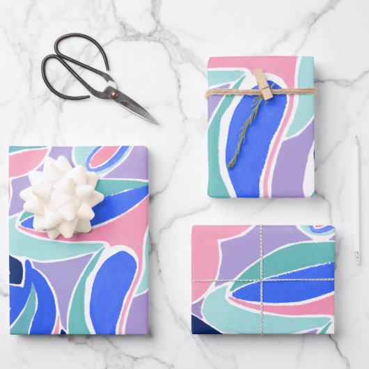 Moderne Kleurrijke Abstracte Kunst Inpakpapier Vel (Voorkant)