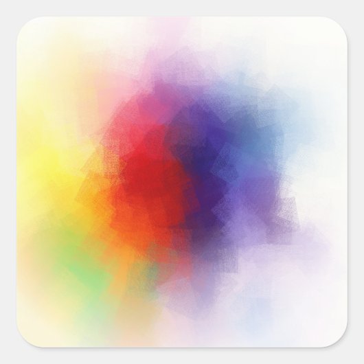Moderne Kleurrijke Abstracte Kunst Lege Trendy Sja Vierkante Sticker (Voorkant)