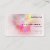 Moderne Kleurrijke Abstracte Kunst Premium Linnen  Visitekaartje (Achterkant)