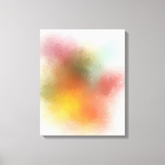 Moderne, kleurrijke Abstracte kunst Rood Roze Blau Canvas Afdruk (Voorkant)