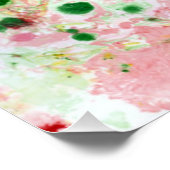 Moderne kleurrijke Abstracte kunst roze rood Perfect Poster (Hoek)