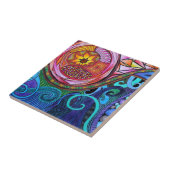 Moderne, kleurrijke Abstracte kunst Tegeltje (Zijkant)