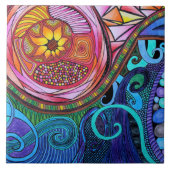 Moderne, kleurrijke Abstracte kunst Tegeltje (Voorkant)