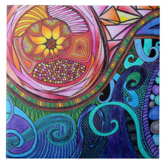 Moderne, kleurrijke Abstracte kunst Tegeltje