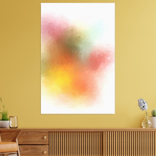 Moderne, kleurrijke Abstracte kunst Trendy Paars G Canvas Afdruk (Insitu (Woonkamer))